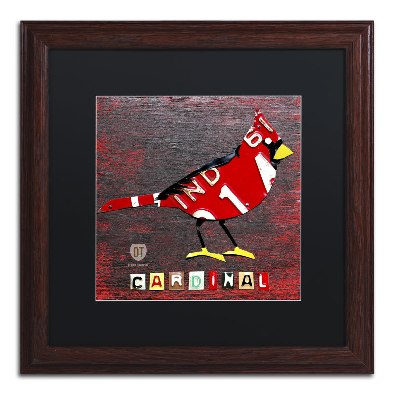 "indiana cardinal" , impression sur toile encadrée, H 16 po x l 16 po x P 0,5 po