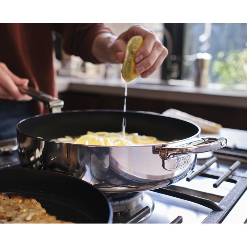 Joseph Joseph Space Steel 11'' Ceramic Non-stick Frying Pan with Folding Handle