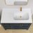 42 Inch Solid Surface Bathroom Vanity Top with Right SIde Integrated Sink, Bright White 2" Thick Modern Countertop, 1.38" Rear Backsplash, Smooth Edge Design, Waterproof & Easy Install