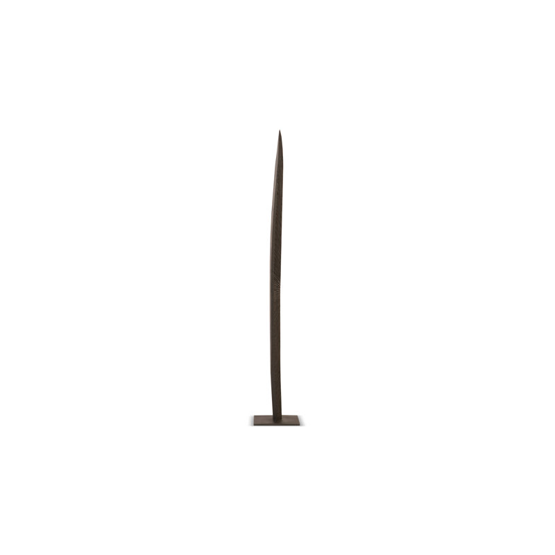 Carved Leaf Sculpture On Stand - Thumbnail 4