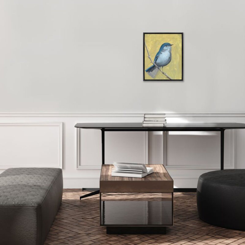 "Petit oiseau bleu III" par Ryan Brown, H 31,5 po x l 25,5 po