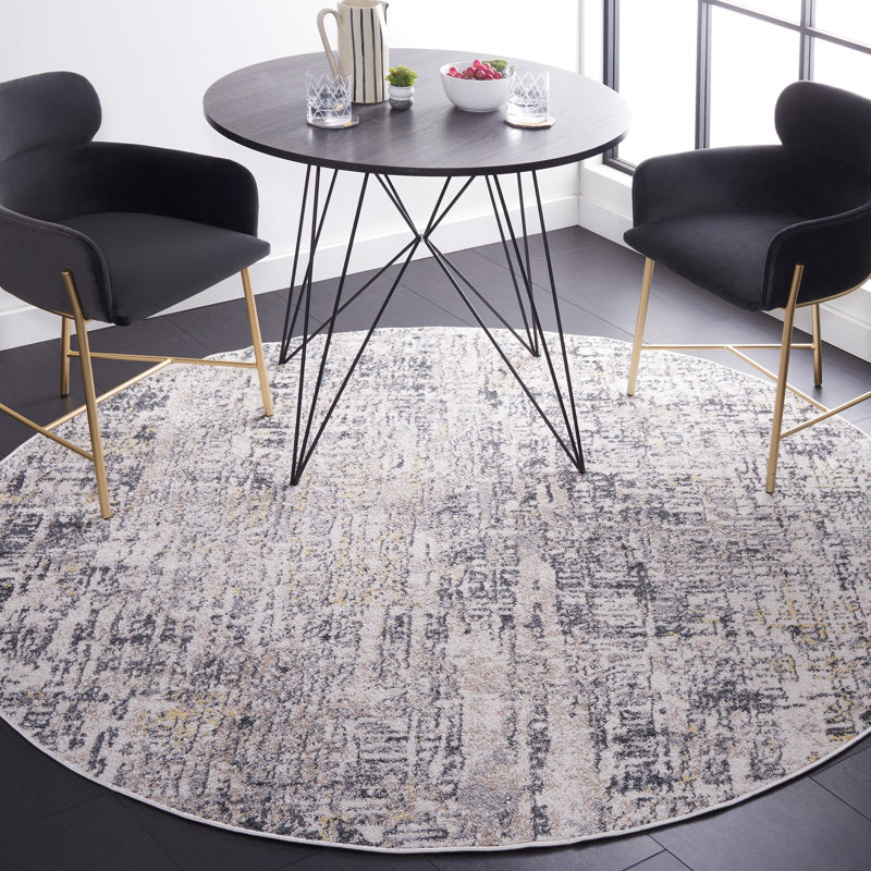Tapis ivoire / gris Ethellee 680, Carré 6 pi 7 po