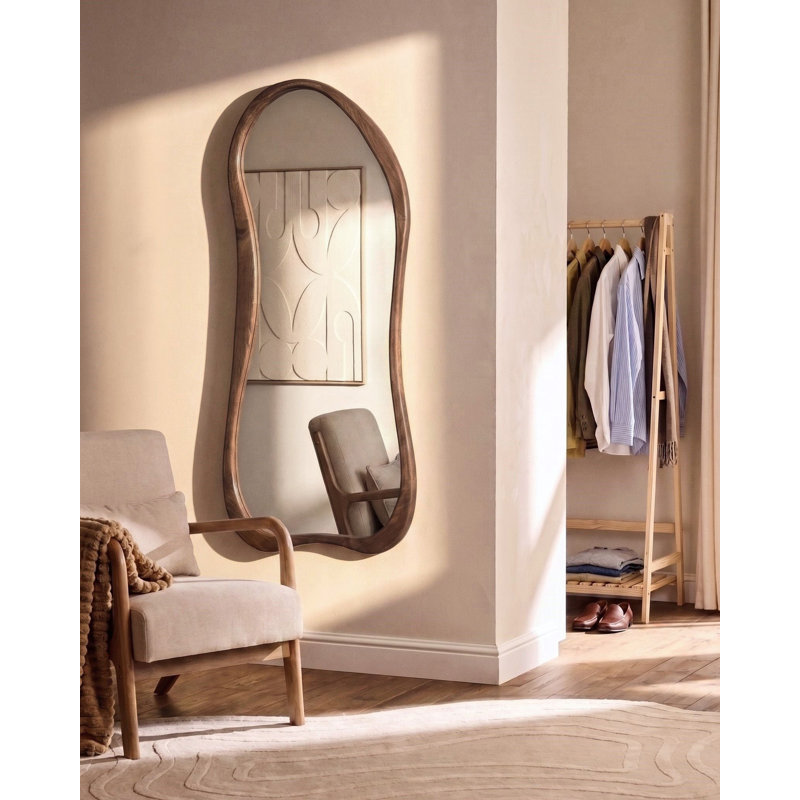 Wall Mirror ASPET 85 cm 180 cm Paulownia Wood Brown