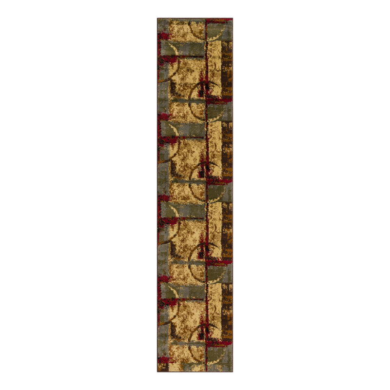 Tapis crème / brun foncé / beige Adetomiwa, Tapis de couloir 2 pi 2 po x 10 pi