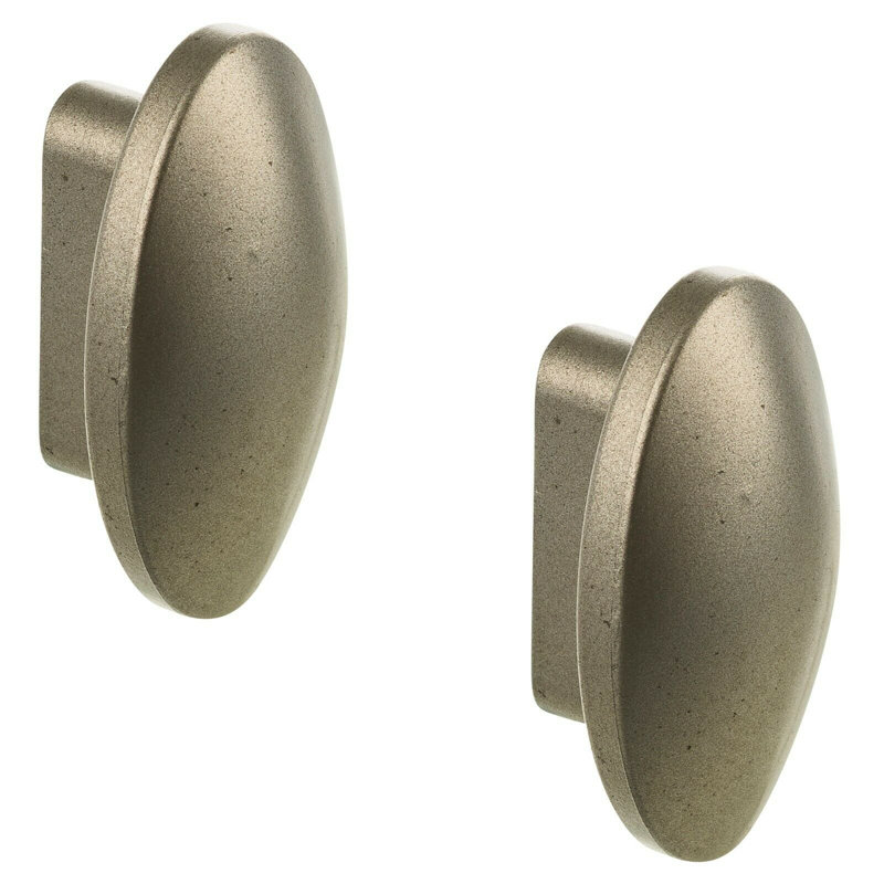 Plastic, Wood And Metal Handles & Knobs Silver Plastic Oval Handle X2, Silver