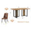 Salle à manger 67 po x 36 po à texture de bois avec 6 chaises sans accoudoirs en suède brun, structure solide, bord lisse, pieds antidérapants, installation rapide, assemblage des pieds en métal noir