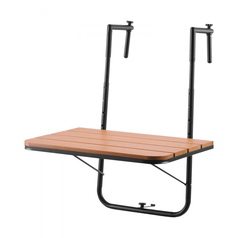 Ebern Designs Balcony Hanging Table 25 x 24 in Outdoor Patio Railing ...