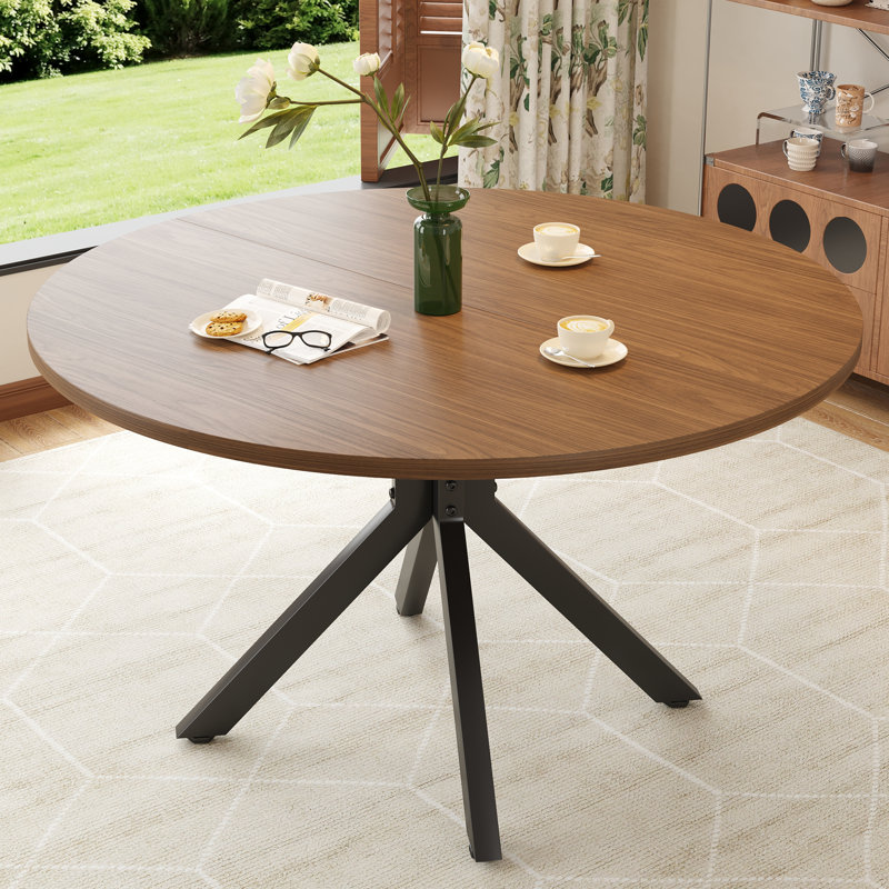 Beech Round Dining Table, Walnut