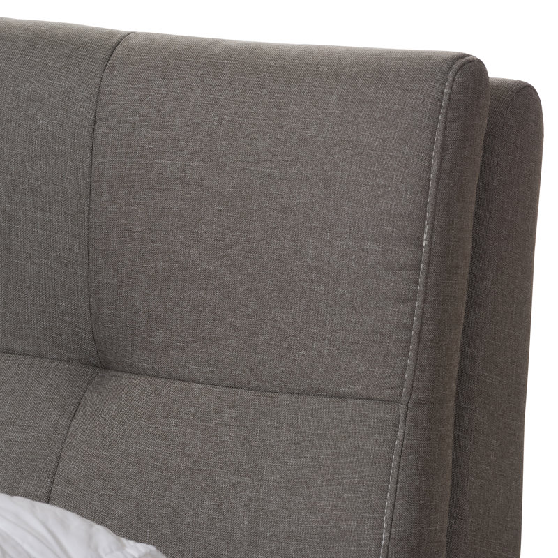 Aitken Upholstered Platform Bed, Light Gray, Queen