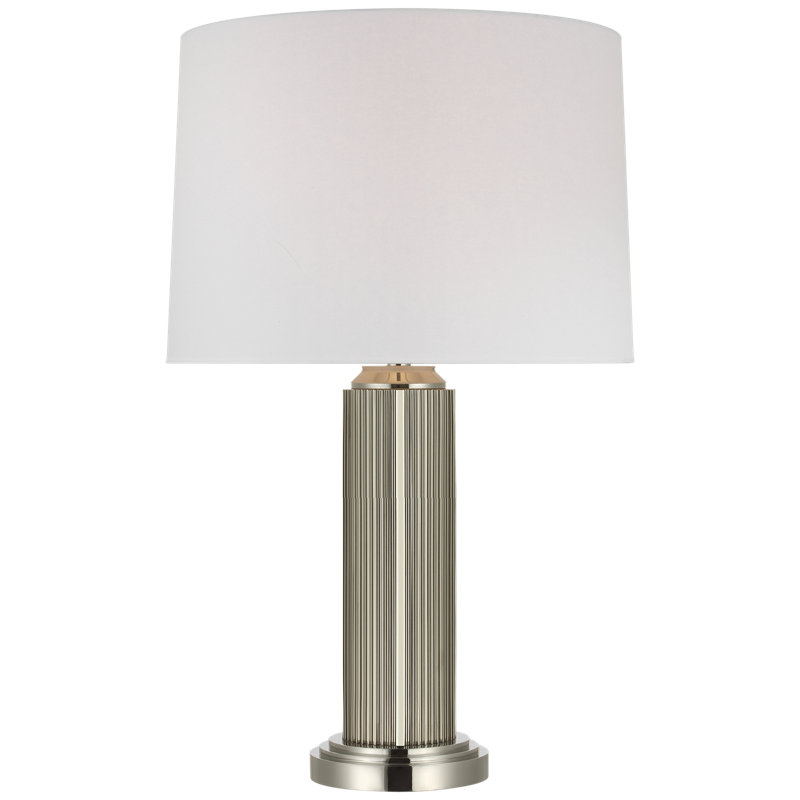 Ralph Lauren Langton 29" Table Lamp in Natural Brass with White Paper Shade, Silver