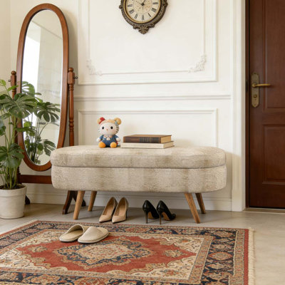 Banc de rangement repose-pieds ovale
