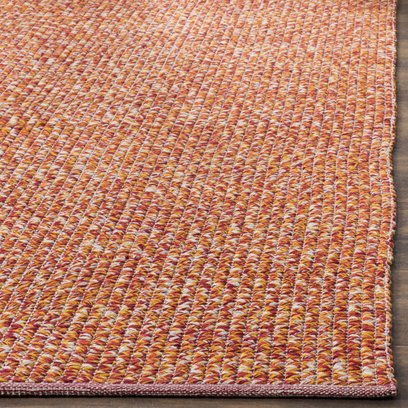Tapis abstrait en coton tissé à la main Figuig, Carré 6 pi