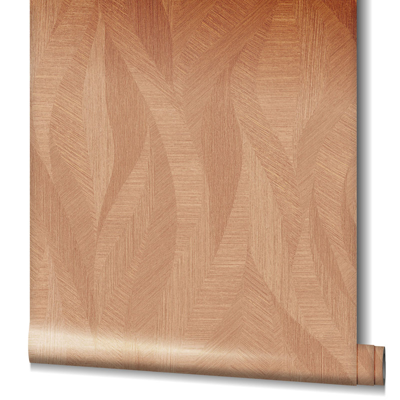 Evelina 10.05m x 70cm Textured Matte Finish Wallpaper Roll, Orange