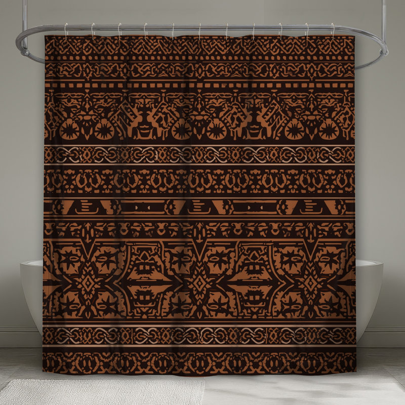 Rideaux de douche Intricate Brown, L 70 po x H 84 po