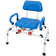 iLIVING ILG-668 Tub Transfer Bench Shower Chair for Inside Shower with Easy Access Swivel Padded Seat and Pivoting Arms, and Adjustable Height for Handicap and Seniors, Blue