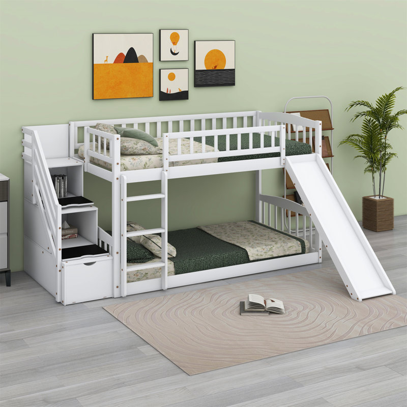Lit superposé simple au-dessus de simple Josmine Kids, Blanc