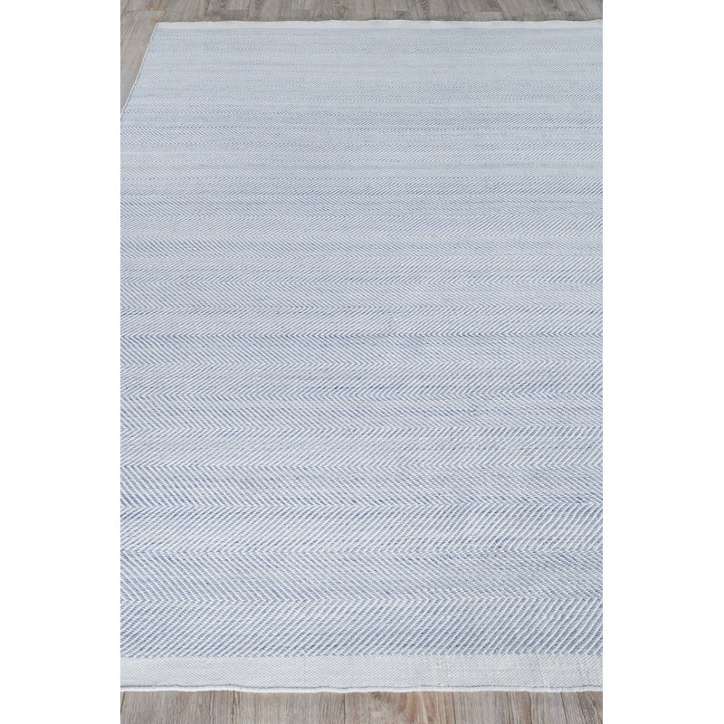 Bintan Chevron Area Rug in Light Blue, Rectangle 9' x 12'
