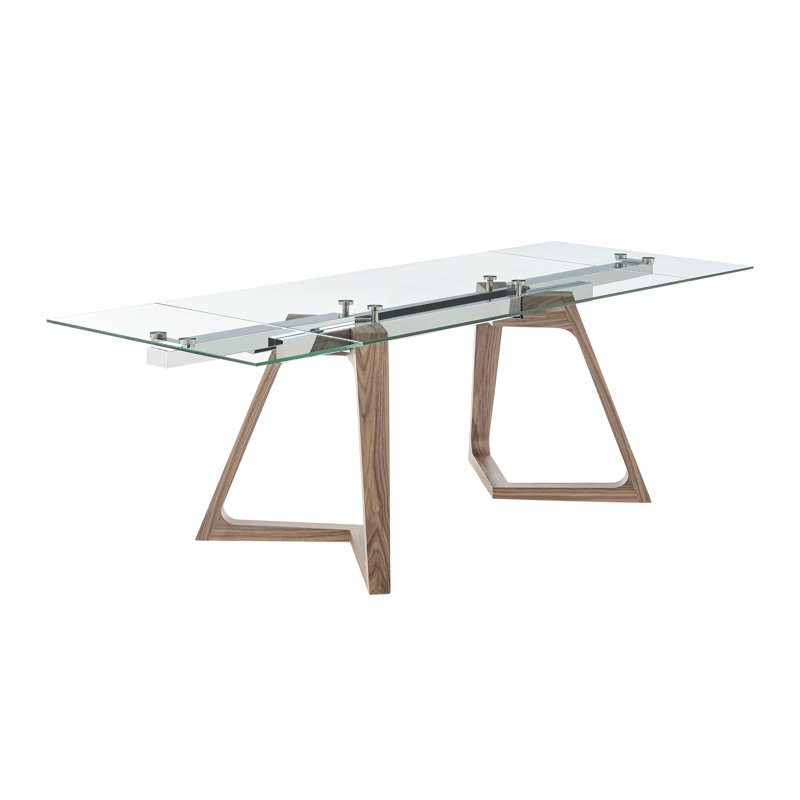Breck Extendable Glass Top Dining Table