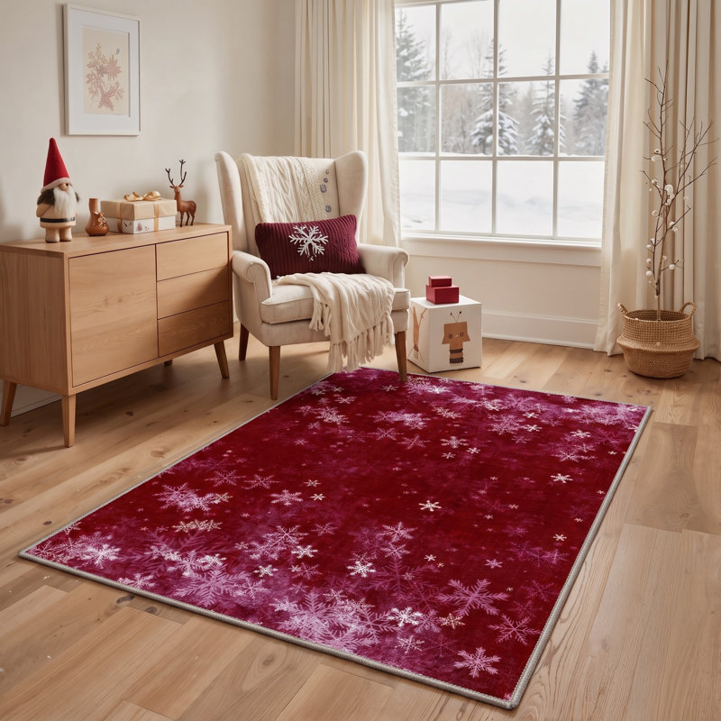 Tapis de couloir rouge / rose lavable à la machine avec envers antidérapant, Tapis de couloir de 2 pi x 7 pi