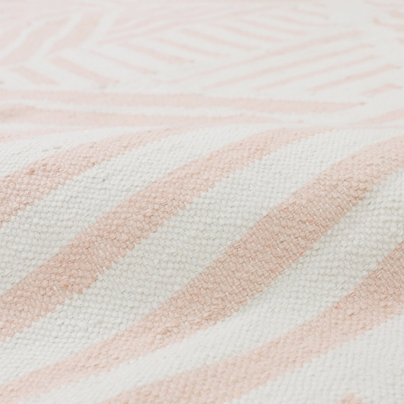 Sally Striped Area Rug in Pink/Ivory, Runner 2'6" x 9'