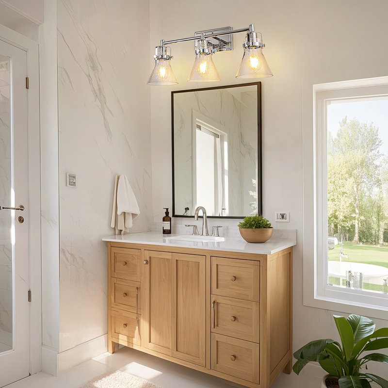 3-Light Dimmable Steel Modern Vanity Light