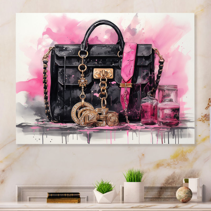 «Deisgner Pink Bag Envy II», reproduction sur métal, H 16 po x l 32 po x P 1 po