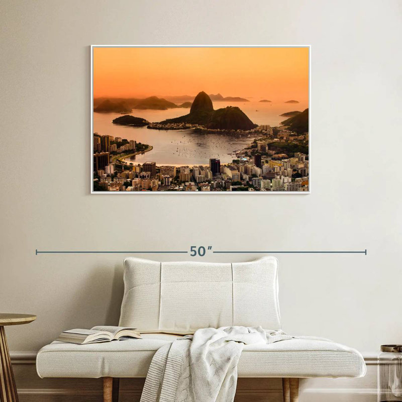 Rio de Janeiro, Cadre flottant blanc, 40 po x 27 po