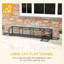 79" L Wooden Cat Tunnel From . Outdoor With Weather Proof. Dark Gray For Patio, Deck, Balcony. Multiple Entrances, Spacious Enjoyment Extendable L. Coating. Connects Inside & Outside. Four Doors.