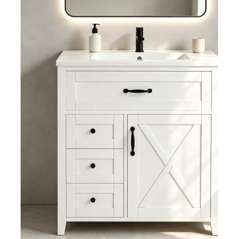 Meuble-lavabo 30 po avec lavabo blanc