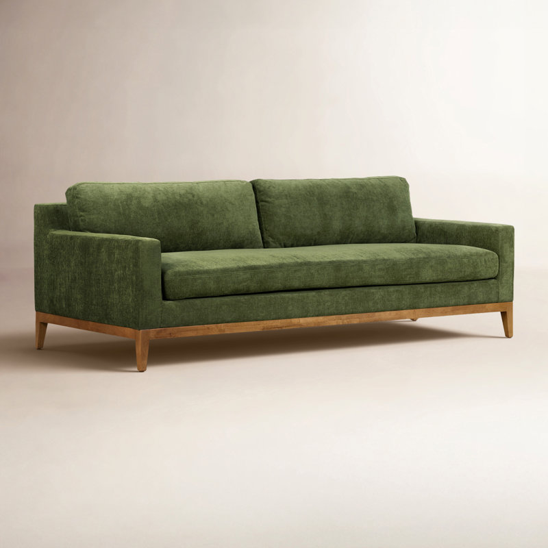 Zyon 90" Chenille Velvet Fabric Sofa
