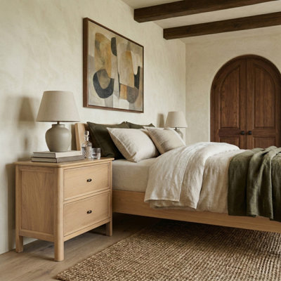 Hannaleigh 2 Drawer Wood Nightstand