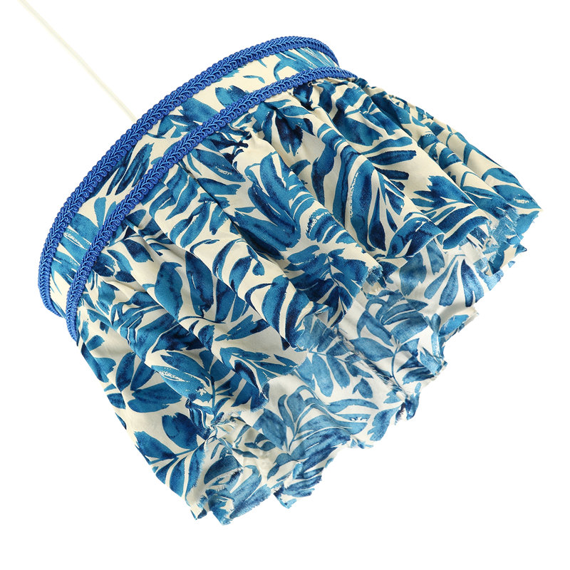 23cm H Cotton Drum Lamp Shade ( No Direct Attachment Method ) in Blue