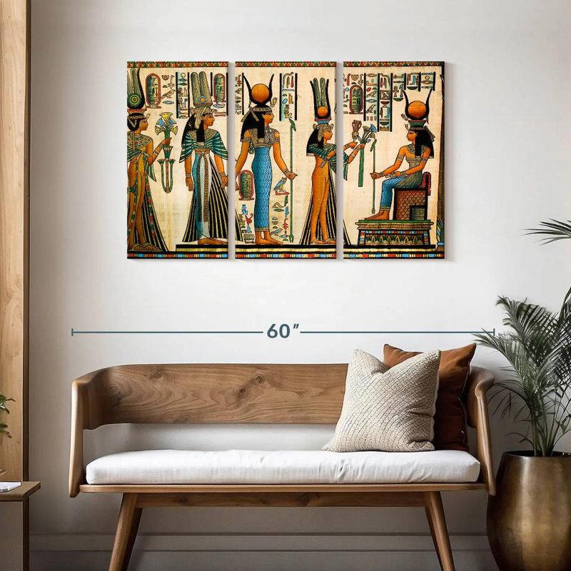 Leisha Ancient Pharaoh Papyrus, 28" H x 45" W