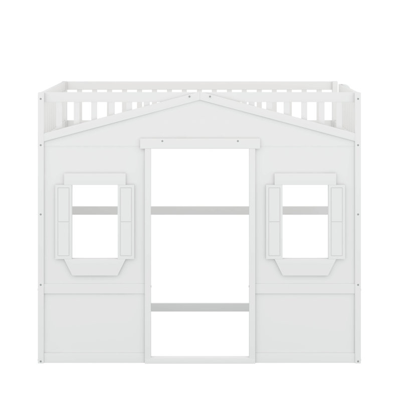 Lit mezzanine avec échelle House, Lit simple, Blanc