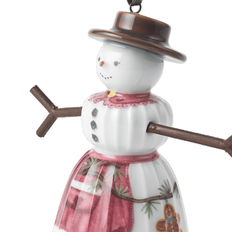 Hammershoi Christmas Snowwoman, Hanging H 3.5" White W. Deco