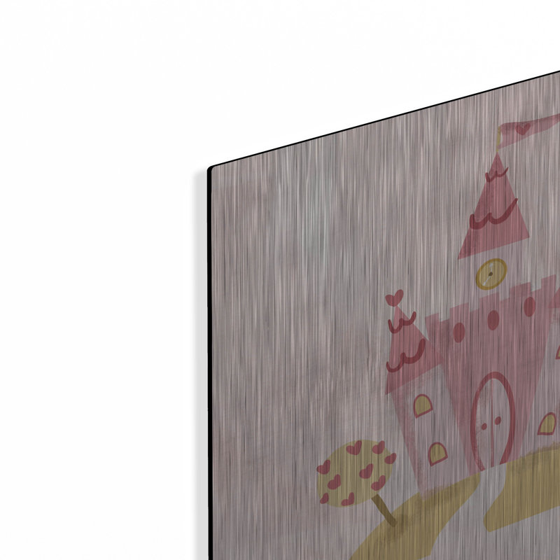 Art mural en métal luxueux «Pretty Princess Castle» par Farida Zaman, 12 po x 12 po, H 12 po x l 12 po