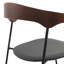 Chaise de salle à manger rembourrée en cuir Harjo avec dossier en hêtre et pieds en fer Harjo-1382346756
