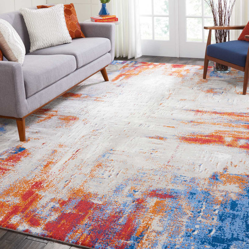 Tapis bleu Cannes, Rectangle 5 pi 6 po x 8 pi