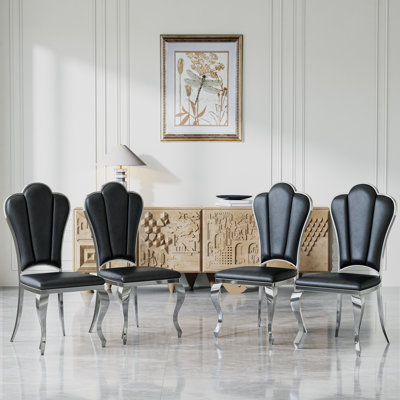 Chaise d'appoint rembourrée en similicuir