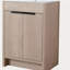 Meuble-lavabo autoportant avec lavabo en céramique blanche et 2 portes d'armoire à fermeture en douceur-120102625-120102626