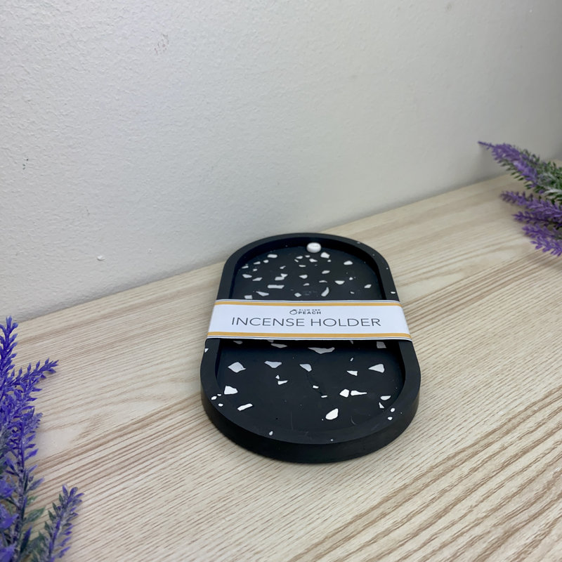Terrazzo Incense Holders, Black/White