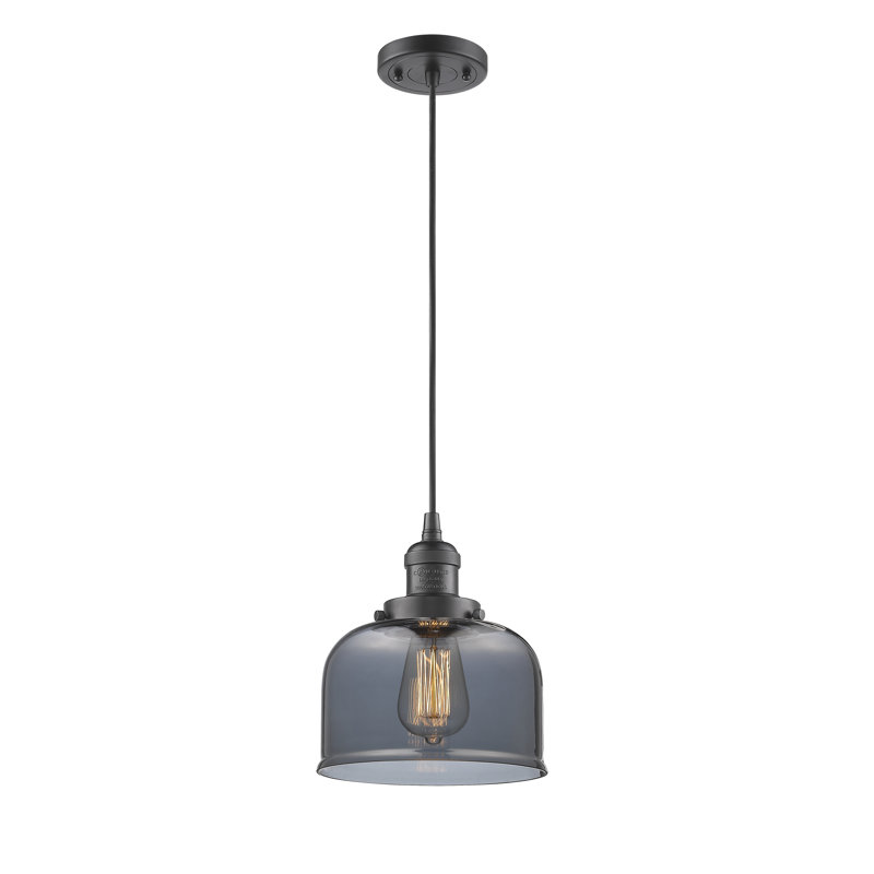 Witherington 1 - Light Single Pendant, 8.88" H x 7.75" W x 7.75" D, Oil Rubbed Bronze, Smoked