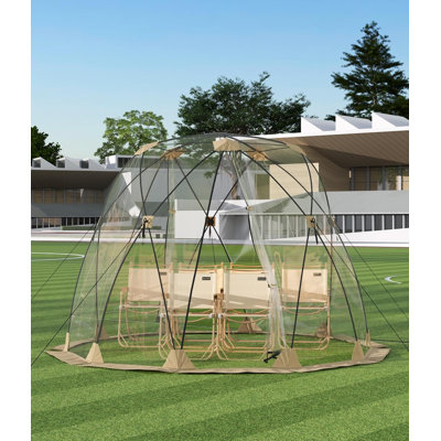 Spacious Transparent Bubble Tent for Outdoor Camping Pop Up Igloo Shelter for 4-8 Persons All-Weather Rain Wind Protection 360°Clear Dome for Sports Events Fishing Backyard Portable Sun Shade (10x10)
