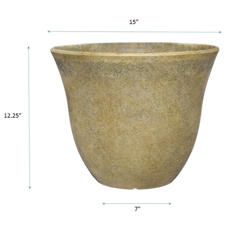 Ayaah Resin Indoor / Outdoor Pot Planter, 7" H x 12.25" W x 15" D, Gray