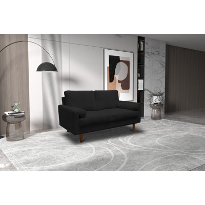 Causeuse à accoudoirs carrés de 58 po pour salon Canapé confortable pour chambre à coucher, bureau et appartement