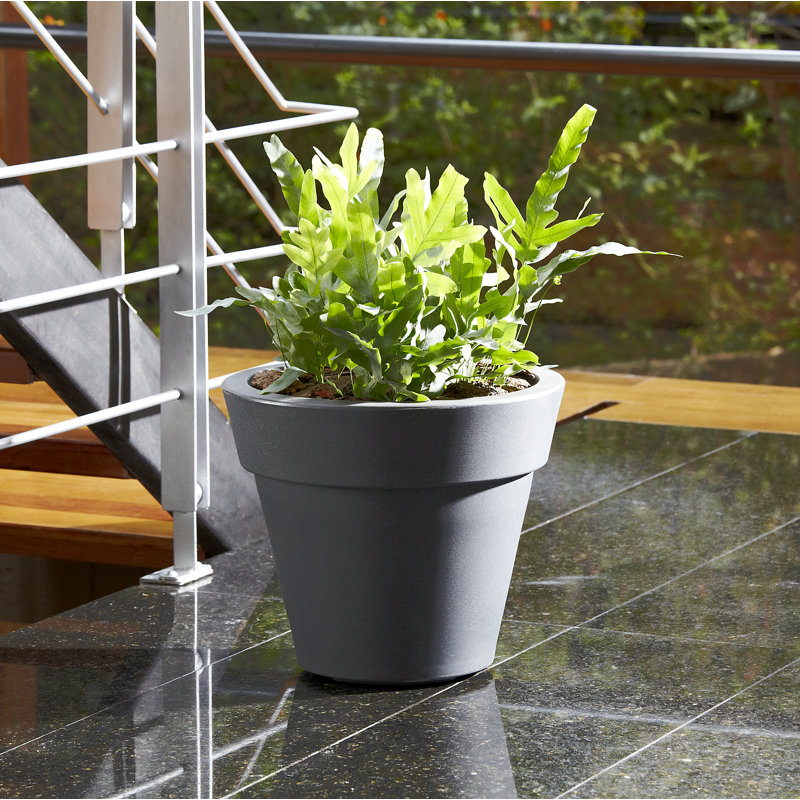 Pot à fleurs en plastique, Blanc, H 16,6 po x l 19 po x P 19 po