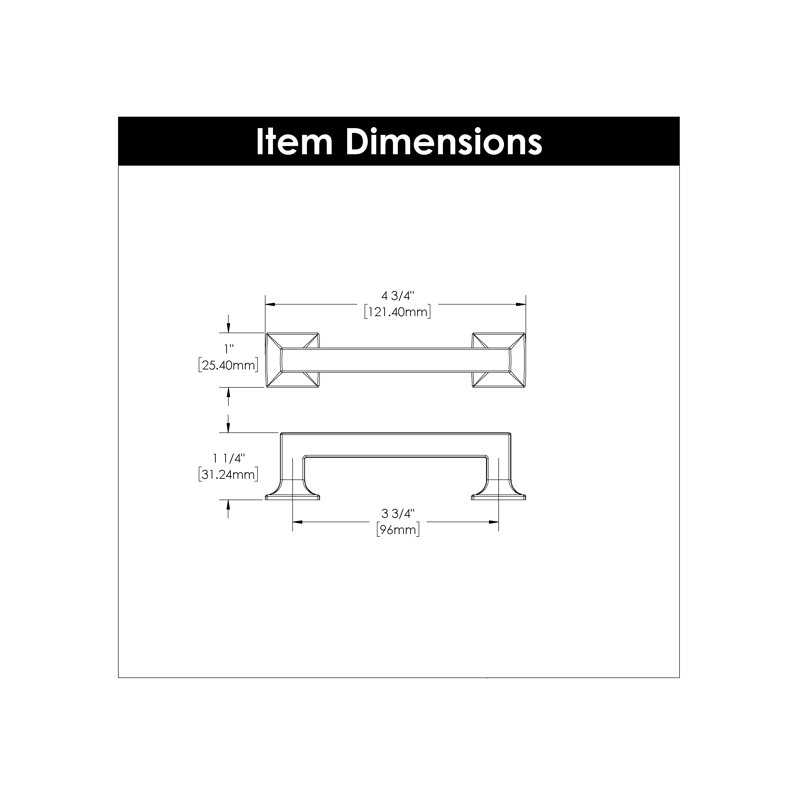 Studio Collection Pull - 3-3/4" Center to Center Cabinet Pull Stainless Steel - Transitional Hardware for Drawers & Cabinets