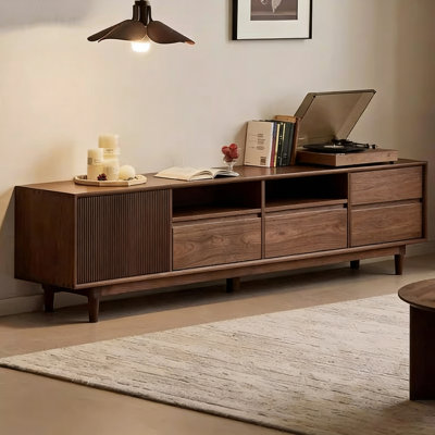 Modern Nut-Brown Solid Wood TV Stands