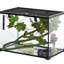 Boîte de terrarium pour reptile 14 gallons, noir avec feuille d'érable et décor de cachette pour les lézards, les serpents, les grenouilles et les araignées