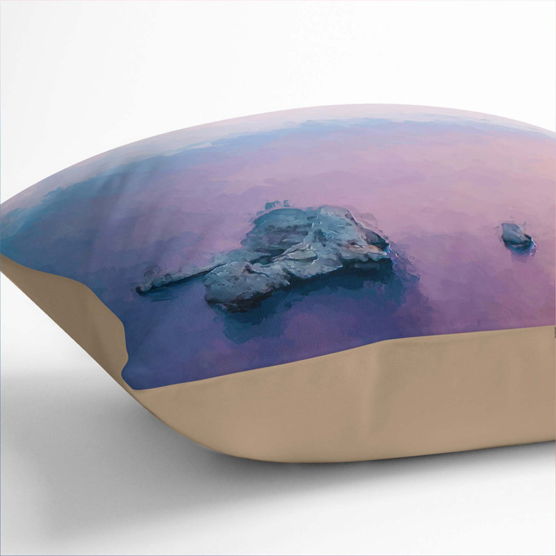 Sunset in Ibiza Spain Cushion with Filling, 40cm H x 40cm W x 15cm D, Stone